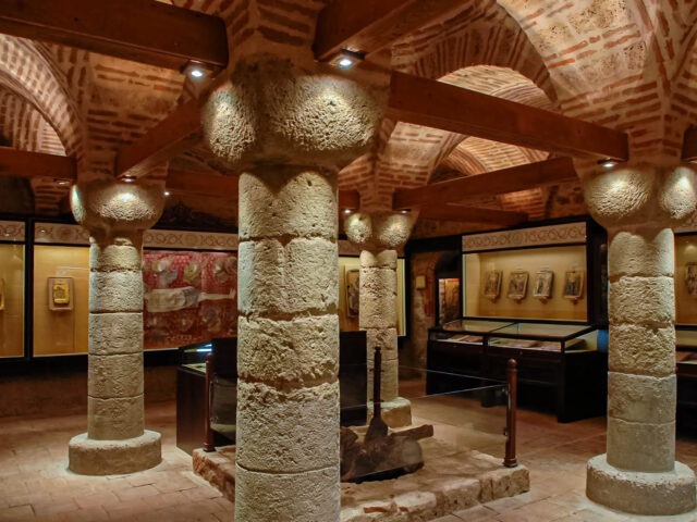 Museum spaces and murals inside the Monastery
