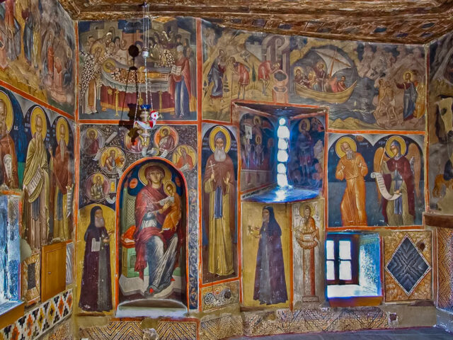 Museum spaces and murals inside the Monastery