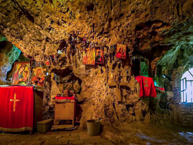The cave where the icon of Panagia Kalampakiotissa was found