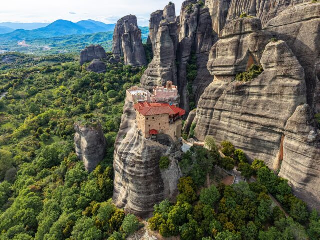 The Anapausa Monastery at the base of  the rock of the Great Meteoron