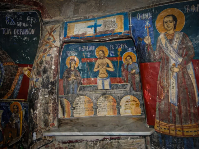 Frescoes inside the monastery.