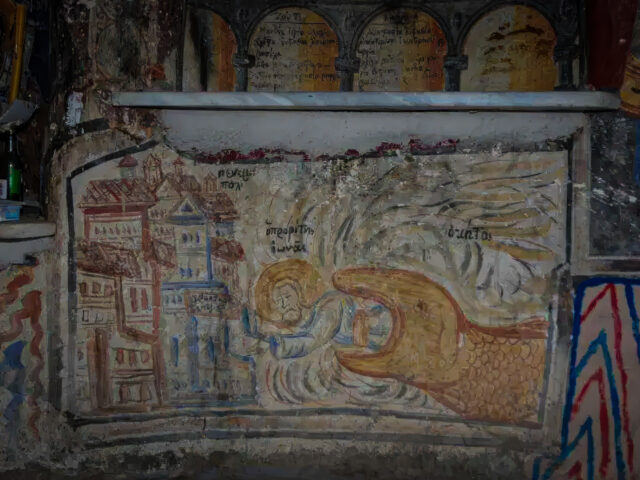 Frescoes inside the monastery.